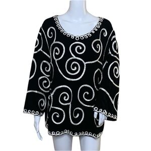 Lauren Michelle Deco Art Black White Embellished